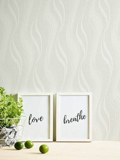 wit /off white grafisch vinyl op vlies