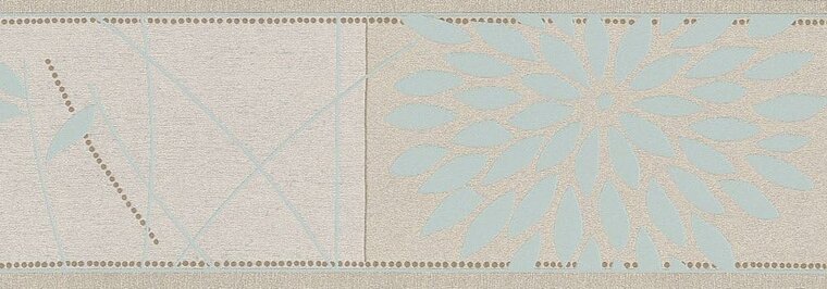 vinyl rand A.S. Cr&eacute;ation 6353-27 Borders, Flowers Beige and Turquoise